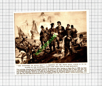 Mr Ellis Silas Painting Ellerman Line Ship CITY OF PORT ELIZABETH - 1952 Cutting
