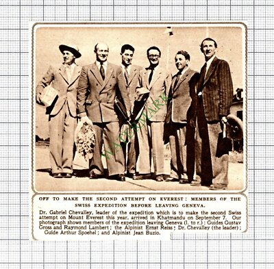 C8149) Dr Gabriel Chevalley Everest Lambert Gross Reiss Buzio  -1952 Cutting