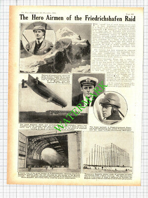 The Friedrichshafen Raid Sippe EF Briggs Babbington WW1  - 1914 Cutting
