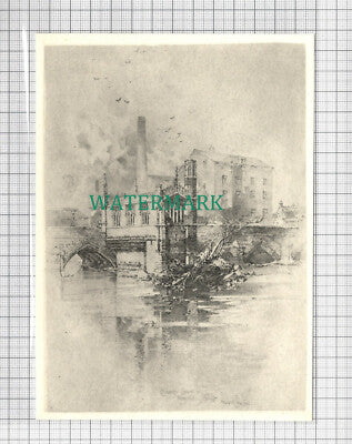 C2898) Chauntry Chapel Wakefield Bridge - c.1901 Cutting