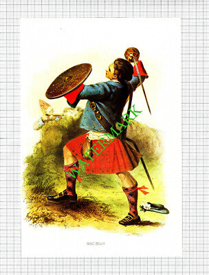 MACBEAN MAC BEAN Scottish Clans  - c.1980 Book Print