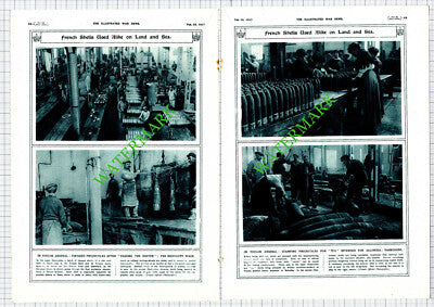 Toulon Arsenal World War One WW1 - 1917 2-Part Cutting / Print