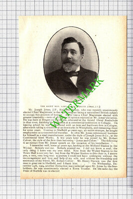 Lord Mayor Mr Joseph Jonas Sheffield Endcliffe House - 1905 Cutting