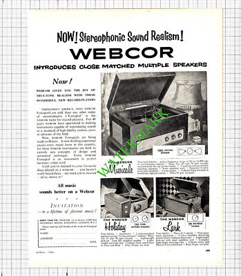 Webcor Limited London Advert - 1956 Cutting