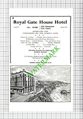 Royal Gate House Hotel Tenby / Bisley H Munt Haverfordwest -  c.1960 Cutting