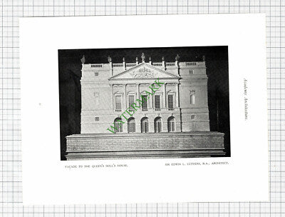 Queen's Dolls House Edwin Lutyens / Antrobus House Amesbury Fildes - 1925 Print