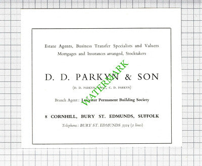 F G Pawsey & Co Bury St Edmunds / D D Parkyn & Son Small Advert -1964 Cutting
