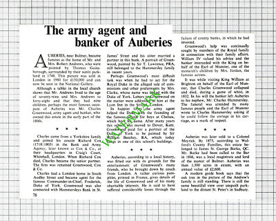 Auberies Bulmer Essex Mr & Mrs Robert Andrews Charles Greenwood - 1973 Cutting