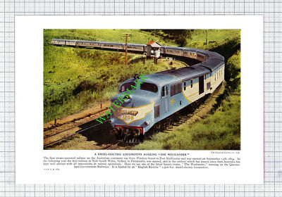 Queensland Railways Westlander / Canadian Pacific Diesel Engine - c.1950s Print