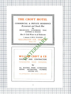 H C Preater Swindon / The Croft Hotel / William Croft Builders -  1951 Cutting
