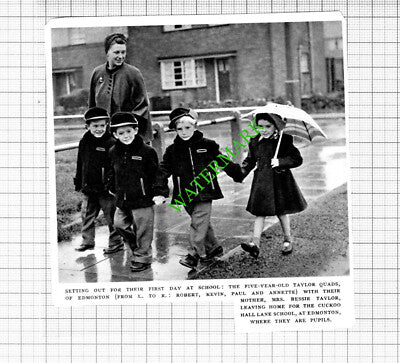 Bessie Taylor Quads Cuckoo Hall Lane School Edmonton London- 1953 Cutting