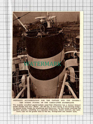 C2717) Cargo Liner Ship SILVERPLANE Dummy Funnel - 1948 Clip