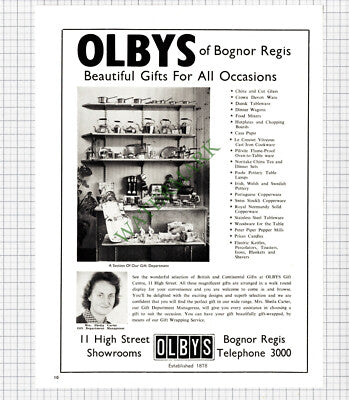 Mrs Sheila Carter Olbys Bognor Regis Advert - 1965 Clipping / Print