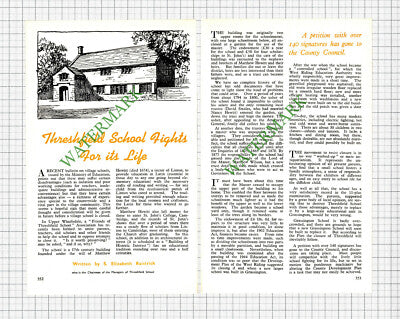 Threshfield School Yorkshire  -1962 Article