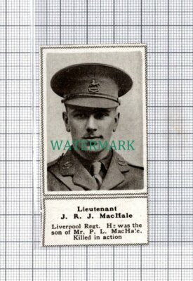 C5296) Lieut J R J MacHale Liverpool Regiment - 1918 SMALL Clip