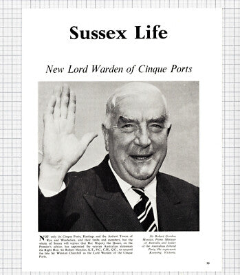 9454) Lord Warden Of Cinque Ports Sir Robert Gordon Menzies - 1965 Article