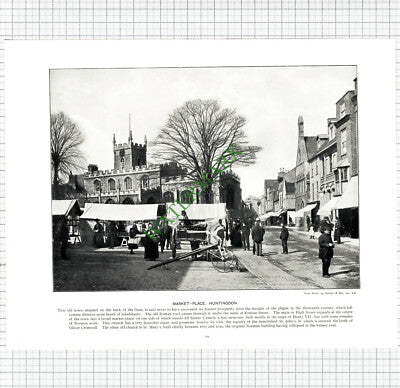 X1972) HUNTINGDON  / RYE SUSSEX   - c.1895 Book Print