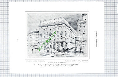 Army & Navy Aston Webb / Stratton House Piccadilly London  -c.1928 Book Print