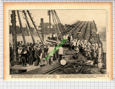 Germans Rebuild Vistula Bridge Major George Godfrey Massy Wheeler -1915 Cutting