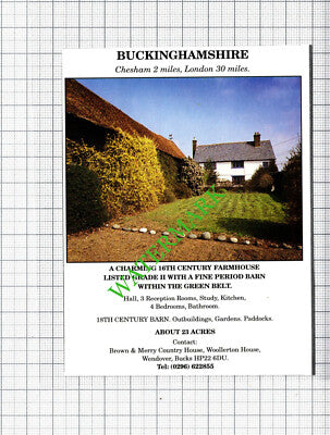 Chesham Buckinghamshire Farmhouse Small Sale Advert - 1991 Cutting