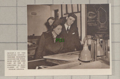 C820) Cheltenham College Drawing Office Princess Elizabeth Visit - 1951 Cutting