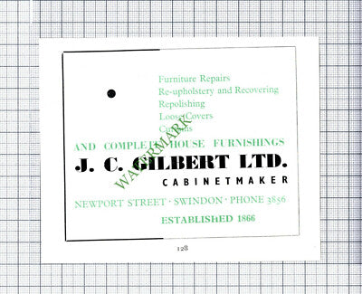 J C Gilbert Ltd Swindon Cabinet Maker Advert  - 1951 Small Cutting