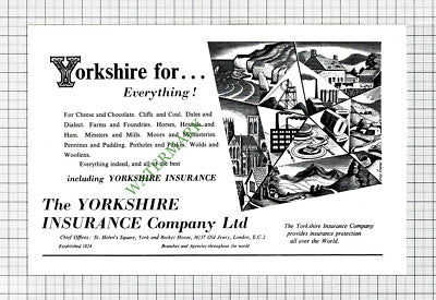 The Yorkshire Insurance Company Advert - 1962 Cutting