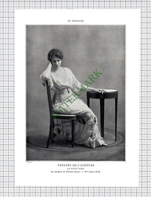 X1234) Mlle Jeanne Rolly French Actress - 1910 Cutting / Print  (Creased Border)