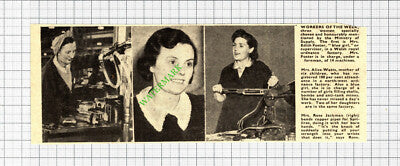 Mrs Alice Watts Edith Foster Wales Ordnance Factory Rose Jackman WW2 - c.1942