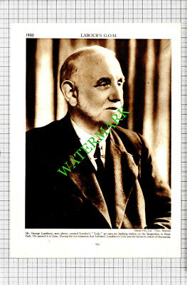 Mr George Lanbury Lansbury's Lido Serpentine Hyde Park  - 1930s Cutting / Print