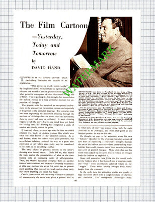 David Hand Film Animator  - c.1950s Article