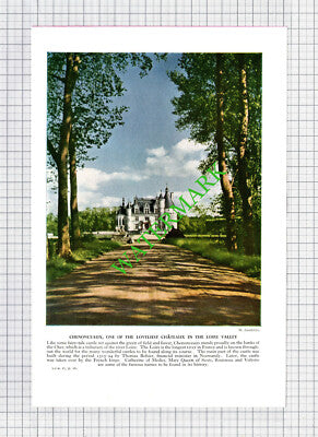 Chenonceaux France / Mont Saint Michel - c.1950s Book Print