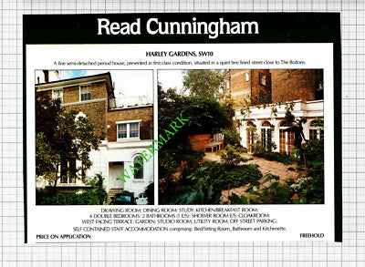 Harley Gardens London SW10 House Sale Advert - 1991 Cutting