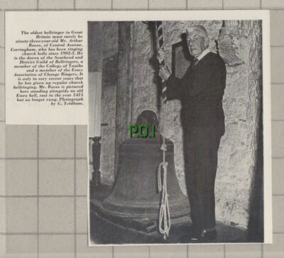 C1013) Mr Arthur Reeve Corringham Essex Oldest Bellringer - 1966 Cutting