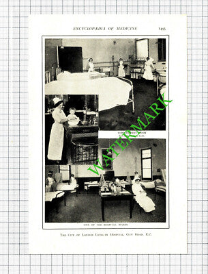 The City Of London Lying In Hospital Internal Scenes  - c.1914 Book Print