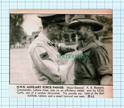 C5420) Major Gen A B Blaxland Lahore L/Cpl Curtis Burt Institute - 1946 Cutting