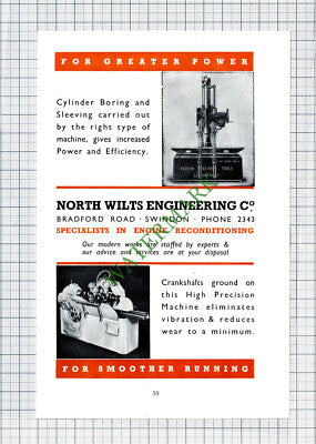North Wilts Engineering Co Swindon Advert - 1951 Cutting