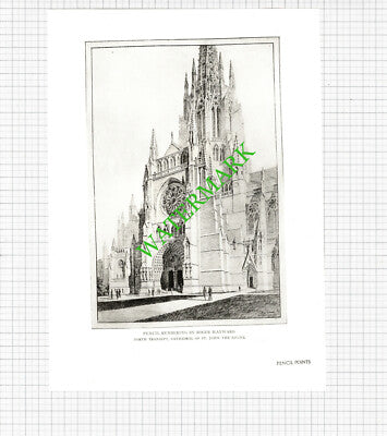 Cathedral Of St John The Divine New York City US Roger Hayward - 1926 Cutting