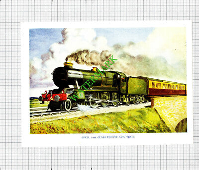 British Legion LMS No 6170 Engine / GWR 1000 Class Railway Train - c.1948 Print
