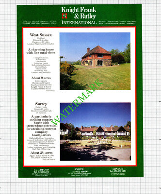 Harpenden Hertfordshire Kirdford Sussex Esher Surrey Sale Advert - 1991 Cutting