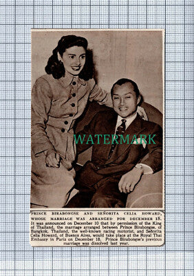 C4375) Prince Birabongse & Celia Howard Bangkok Thailand 1951 Clip