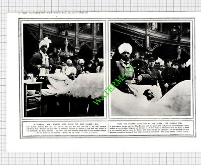 Brighton Pavilion Gurkha Boy Soldiers Bal & Pim WW1 World War One - 1915 Cutting