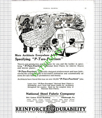Fiske & Company Brick / National Steel Fabric Company Pittsburgh - 1926 Advert
