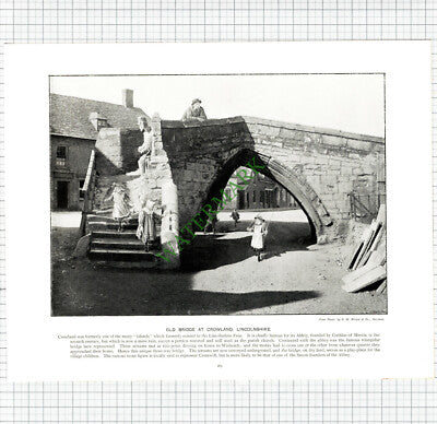 SWANSEA  / CROWLAND Lincolnshire   - c.1895 Book Print