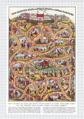 (X67) The Country Fair Rural Sports Rural Rambles Comic Game 1948 PAPER CUTTING