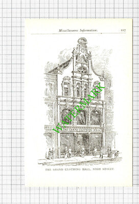 The Grand Clothing Hall High Street Sheffield  -1897 Cutting