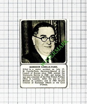 Monsieur Camille-Paris Obituary - 1953 Small Cutting