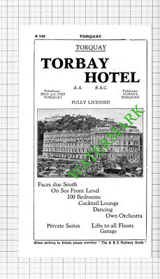Torbay Hotel Torquay Devon Advert - 1964 Cutting