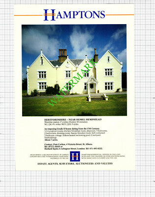 Hemel Hempstead Hertfordshire House Sale Advert - 1991 Cutting