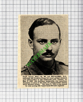 Capt H W Le Patourel Tunisia WW2 - 1943 Small Cutting